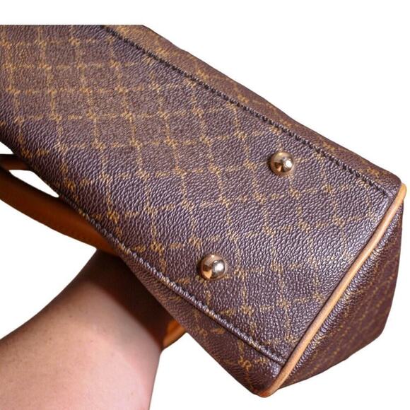 Rioni Kendall Weekender Tote Brown Canvas Leather Satchel - Picture 5 of 5